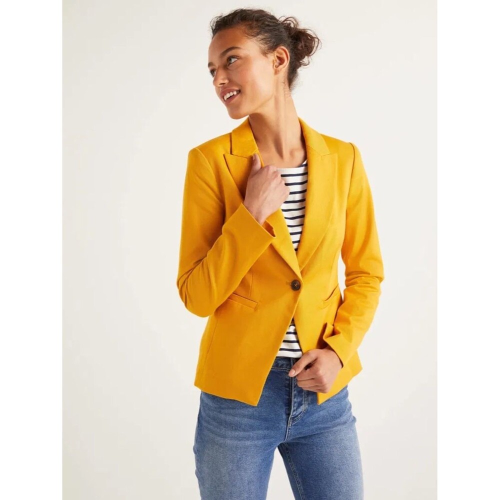 Boden Mustard Blazer Structured Tailored Brotherton Size 12R